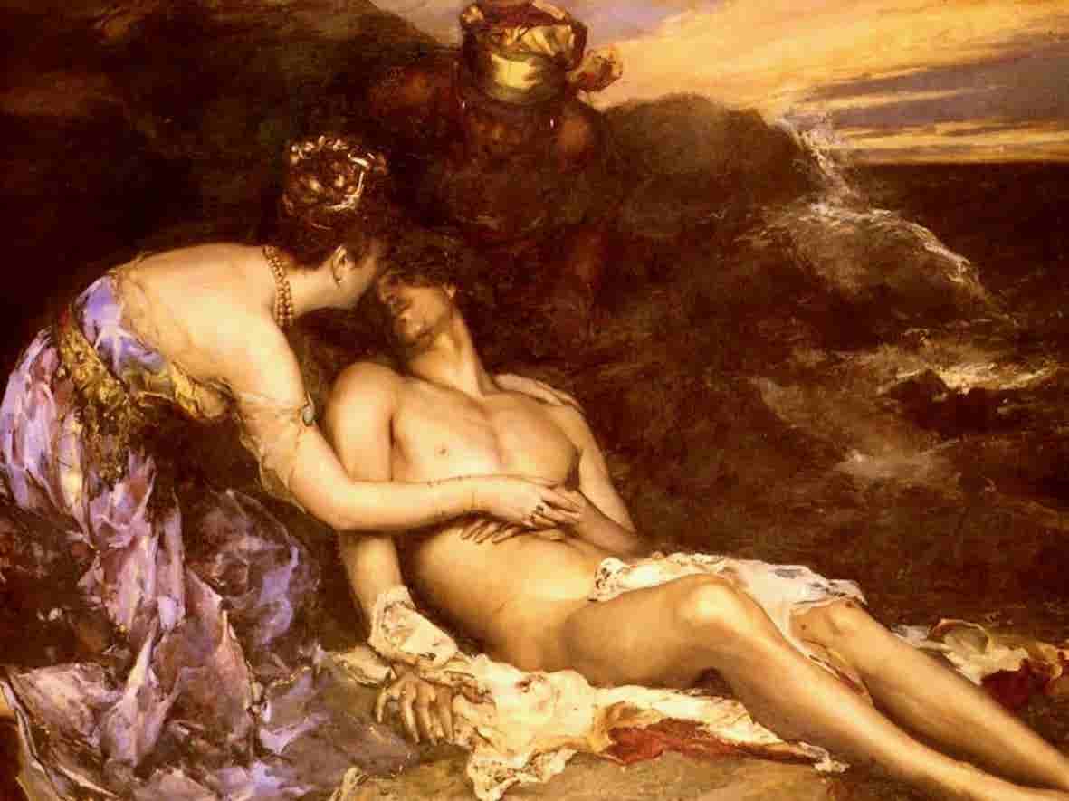 around his scarce-clad limbs